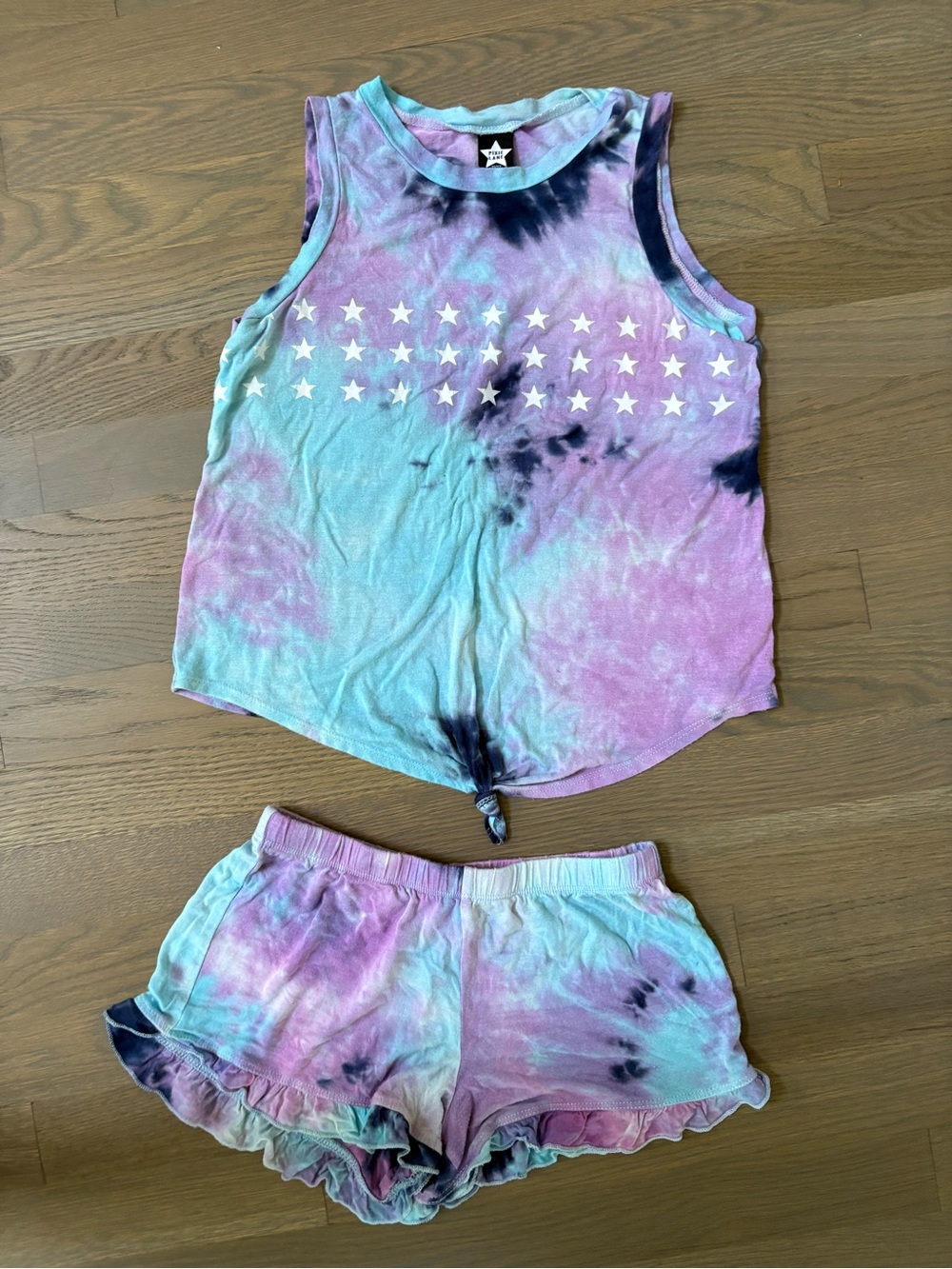 Girls Tie-Dye Tank & Short PJ Set - Purple & Blue